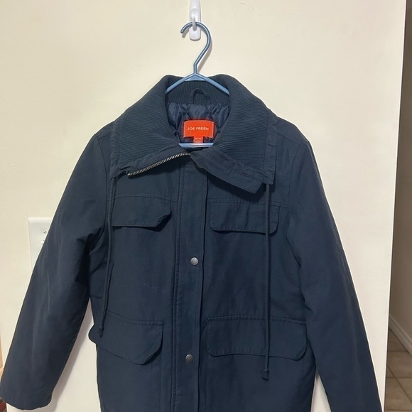 Joe Fresh Men’s Navy Blue Wash Look Winter Jacket 4 front pockets Size Medium - Picture 6 of 7